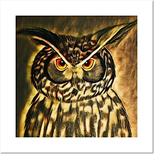 Golden Owl Posters and Art